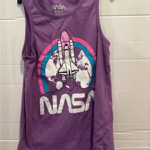 Girls Purple NASA Space Shuttle Sleeveless Tank Top Size X Large (14/16)